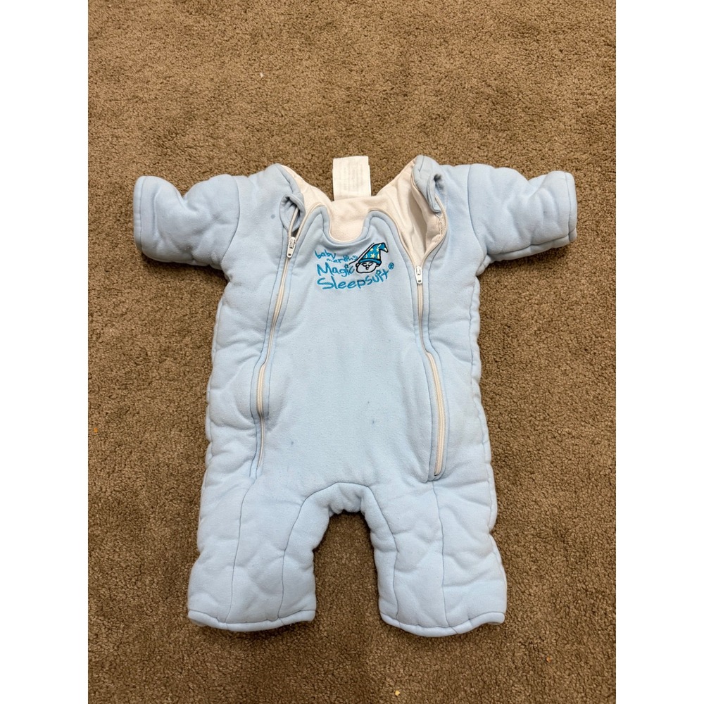 Baby Merlin Magic Sleepsuit Baby Small 3-6 Months Blue Good Cotton Transition
